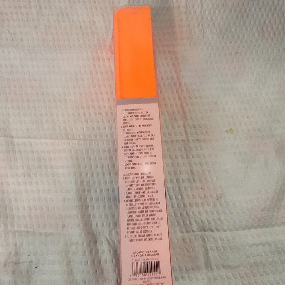 Make Market Atomic Orange Matte Heat Transfer Vinyl HTV Roll 12in x 24in NEW‎